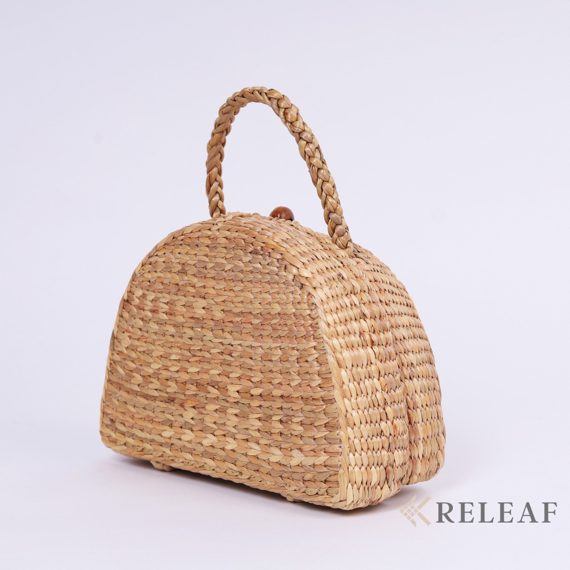 Picnic Basket, Straw Bag Picnic Bag, Straw Knitted With Top
