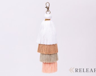 Cute Tassel Keychain Charm for handbag, Keychain Wallet, Ombre Tassel Charm, Bag Keyring Charm,  Macrame Keychain, Car Keychain, Bag Charm