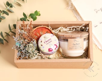 Candle Gift Box for Women, Gift Basket, Soy Candle Gift Set, Thank You Gift Box for Her, Self Care Gift Box for Girl, Bridesmaid Gift Box