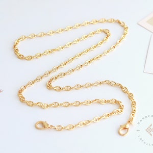 Purse Strap Crossbody• Gold Chain Crossbody Strap • Women Cross body Handbag • Detachable • Removable Shoulder Strap Bag • Gold Metal Strap