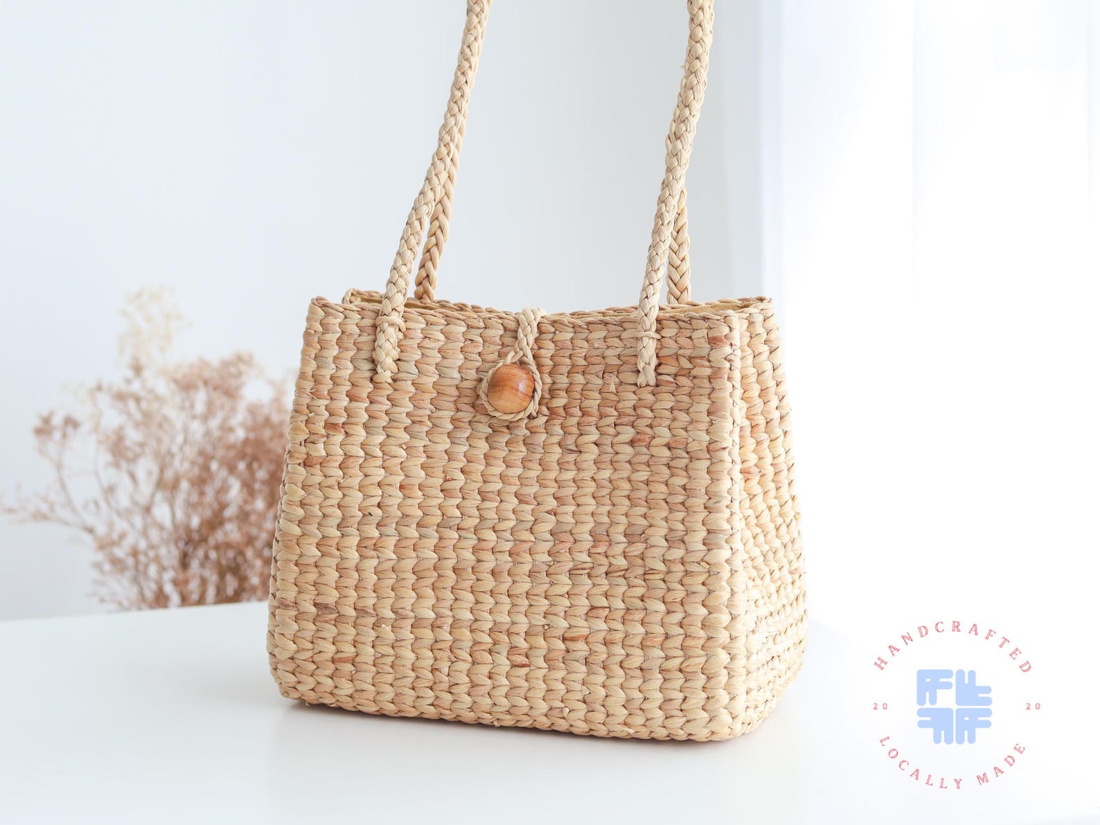 Water Hyacinth Straw Handbag, Classy Hand Woven Bag Eco-friendly Tote ...