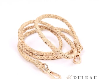 Purse Strap Crossbody, Handbag Strap, Straw Bag, Shoulder Strap, Replacement Strap, Detachable Strap, Golden Bag Hardware, Braided Rope