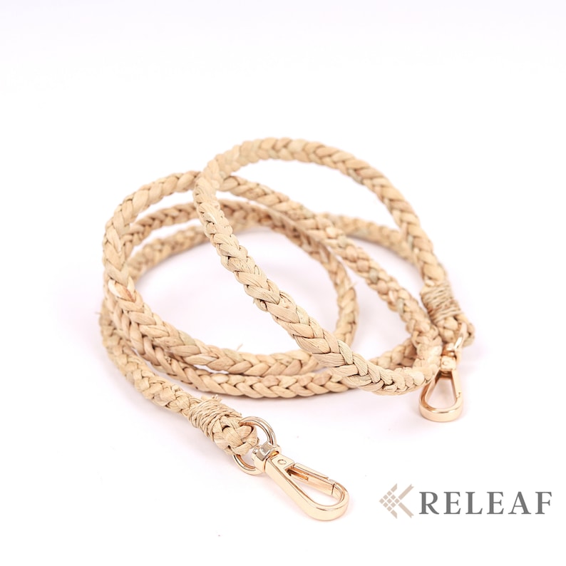crossbody purse strap , straw rope