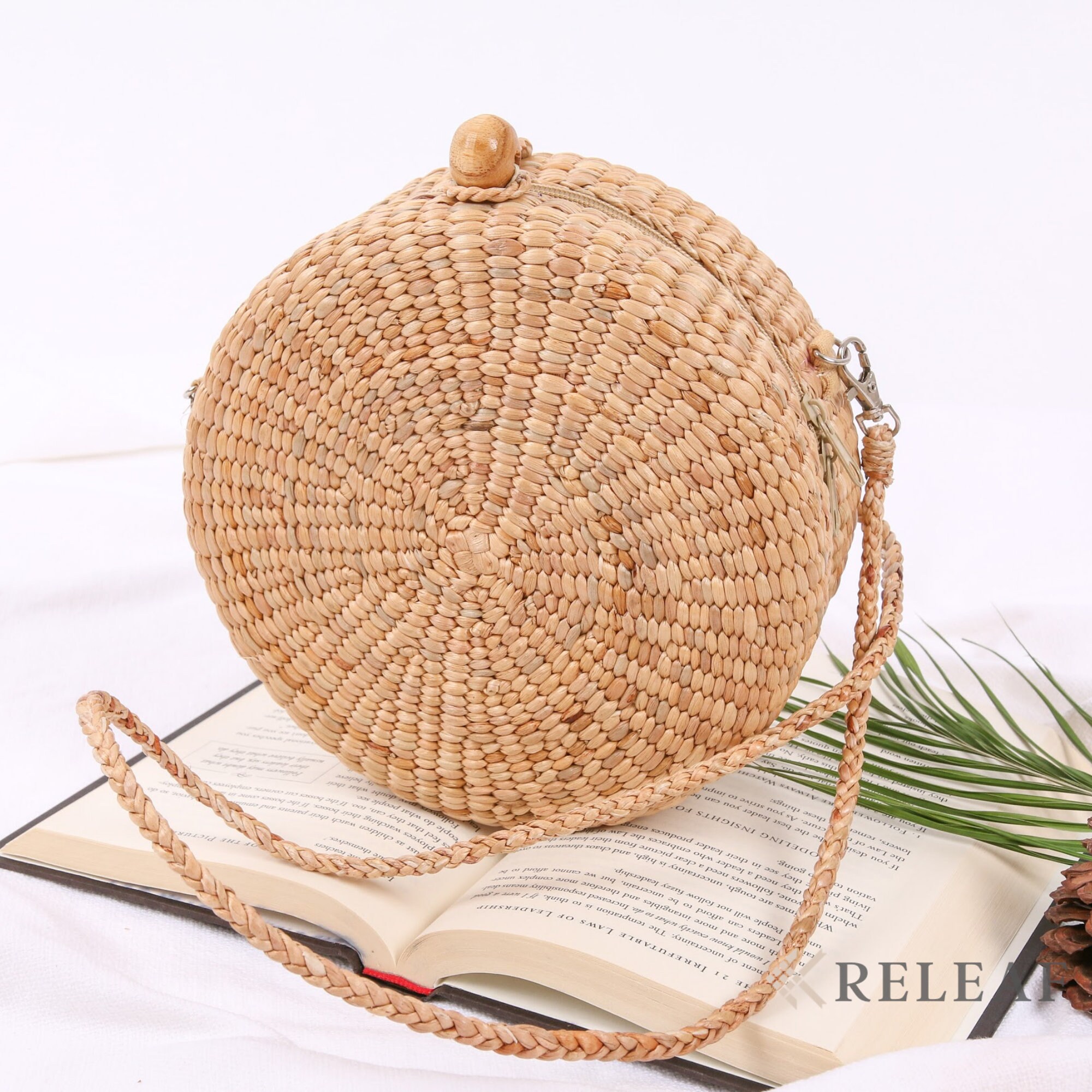 Round Crossbody bag Wicker Circle Straw Purse Women Handbag Etsy