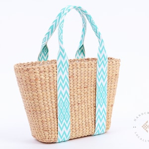 Cute Canvas Tote Handbag, Boho Bag, Straw Tote Bag For Woman, Summer Handbag, Small Purse Basket Beach Bag, Raffia Bag, Woven Bag Straw Bag