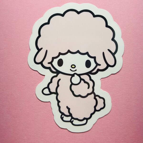 VINYL Sanrio pink piano sheep friend sticker. Water proof sticker for water bottles and laptops. She is my favorite!! So cute!