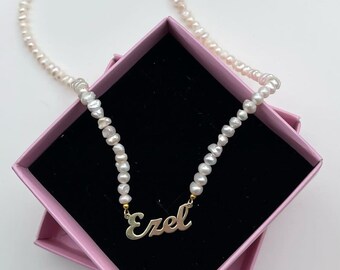 Pearl Name Necklace | Etsy Singapore