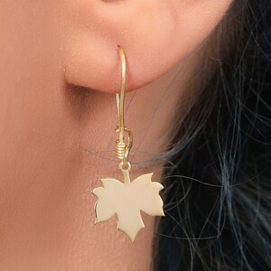 Ahorn-Blatt-Ohrringe, Kanada Schmuck, Kanada Blatt Schmuck, 14 K vergoldet 925 Sterling Silber Baumlege Ohrringe, Geschenk für Sie
