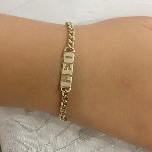 Pulsera de oro de 14 quilates para bebé, pulsera de oro para niña y niño, pulsera de identificación de oro para bebé, regalo para el primer año del bebé, pulsera para niño, pulsera para niño personalizada