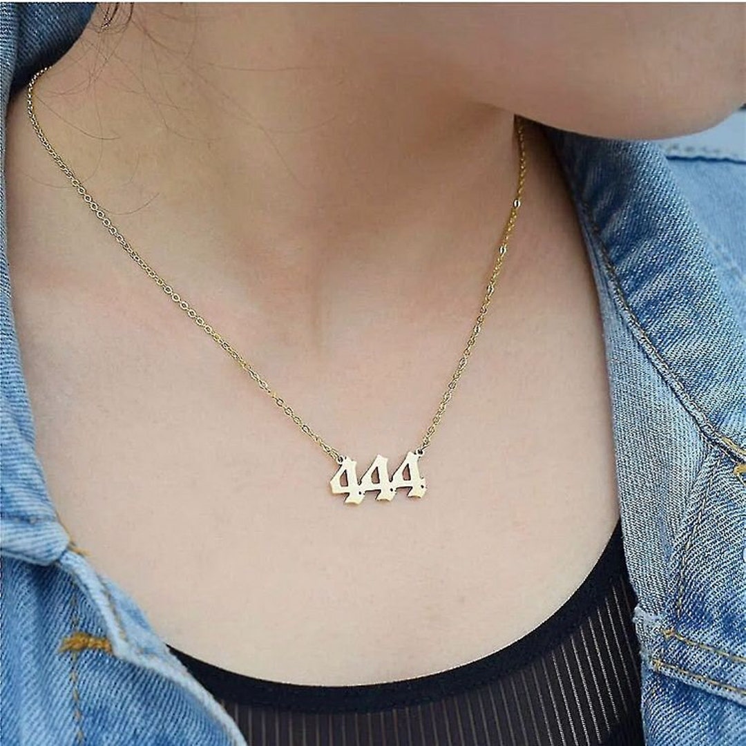 14k Solid Gold Angel Number Necklace: Custom Protection Pendant - Etsy