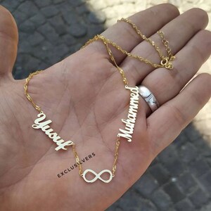 Custom Infinity Necklace ,Mothers day gift , Personalized Mom Jewelry With Childrens Names , 925 Sterling Silver Multiple Name Necklace