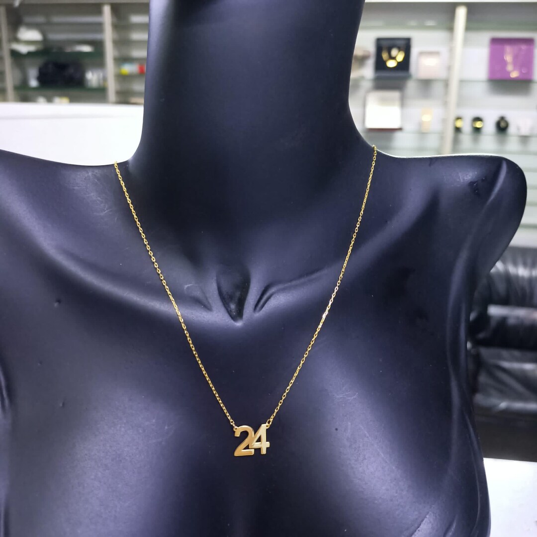 Personalized 14k Gold Number Pendant: Custom Numeral Necklace - Etsy