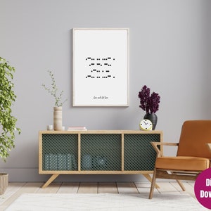 House Warming Sayings Printable "Live and Let Live" | Digital Wall Art | Morse Code | Modern Printable Art | Inspirational Wall Art