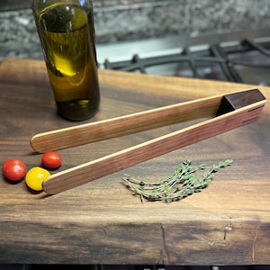 Handcrafted Wooden Salad Tongs – Rustic Serving Tools, Natural Wood Salad Servers, Housewarming Gift Idea