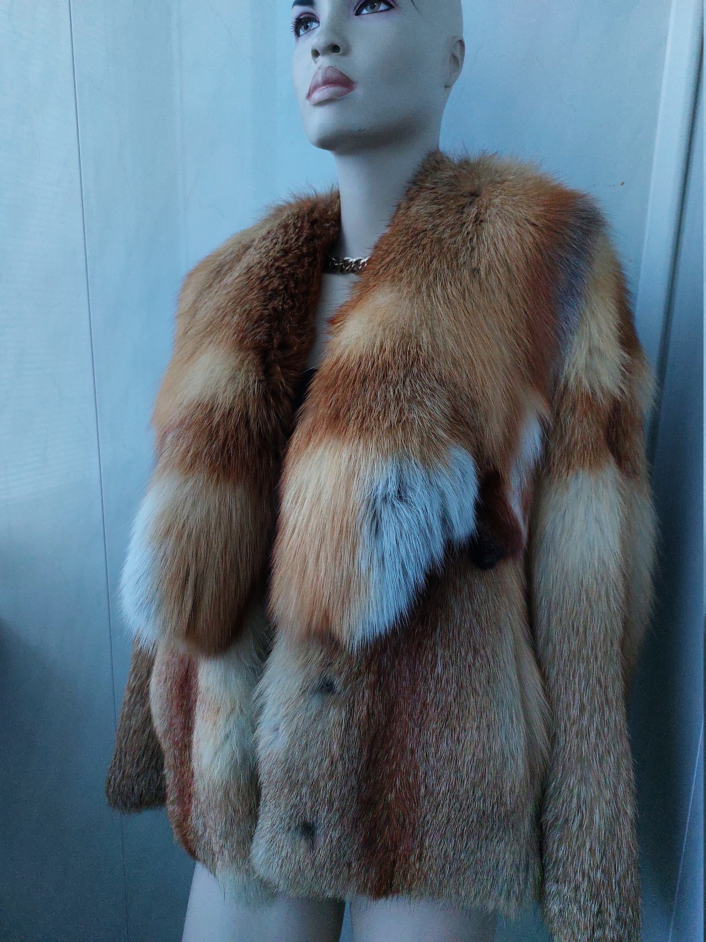 russian blue fox coat