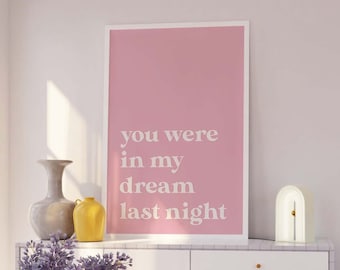 Dream Quote Print | Digital Art Download | Minimal Pink Typography Printable Art