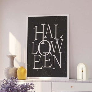 Halloween Print | Digital Art Download | Minimal Black Halloween Wall Decor | Trendy Halloween Wall Art | Spooky Season Poster