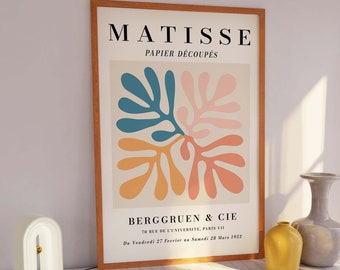 Matisse Exhibition Print | Digital Art Download | Paper Cut-Outs French Abstract Printable Art | Abstract Wall Art | Cute Trendy Wall Art