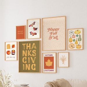 Thanksgiving Gallery Wall | Digital Art Download | 10 Printables | Rustic Fall Art Prints | Autumn Wall Art | Fall Wall Decor