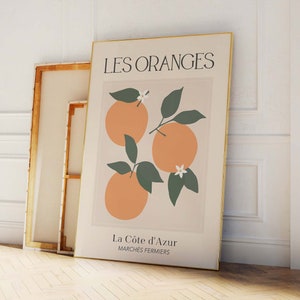 Oranges Print | Digital Art Download | Orange Fruit Market Botanical Wall Art | Orange Kitchen Art Print | Cute Trendy Wall Art