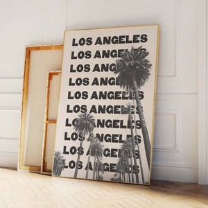 Impresión de viajes de Los Ángeles / Descarga de arte digital / Impresión de exposición de viajes de Los Ángeles / Arte de pared de moda lindo / Arte de pared neutral / Arte de pared de California