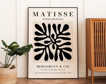 Matisse Exhibition Art Print | Digital Art Download | Paper Cut-Outs French Abstract Printable Art | Neutral Abstract Wall Art