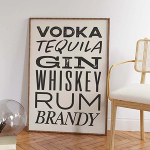 Trendiger Barwagen Print | Digitale Kunst Download | Netter neutraler Alkohol Druck | Neutral Cocktail Bar druckbare Kunst | Trendy Küchen Print