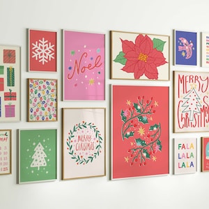 Christmas Wall Art Mega Bundle, Digital Art Download, 30+ Printables, Modern Christmas Prints, Cute Holiday Wall Decor, Christmas Art Prints
