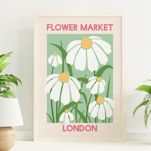 Flower Market Printable Poster Flower Market Art Print - Etsy