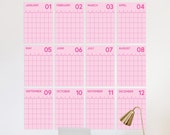 Calendar Wall Planner Download | Digital Download | Undated Calendar Printable | 12 Month Calendar Poster Set | Home Office Wall Art