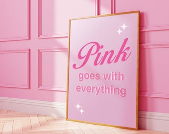 Pink Print | Digital Art Download | Pink Girly Y2K Printable Art | Trendy Wall Art Set | Pink Art Print