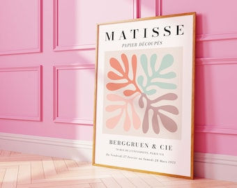 Matisse Exhibition Print | Digital Art Download | Paper Cut-Outs French Abstract Printable Art | Abstract Wall Art | Cute Trendy Wall Art