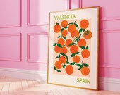 Oranges Valencia Spain Print, Digital Art Download, Orange Fruit