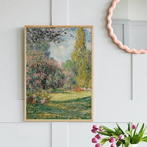 Monet Garden Painting Print, Digital Art Download, Landscape Wall Art, Claude Monet Vintage French Printable Art, Cute Trendy Wall Art
