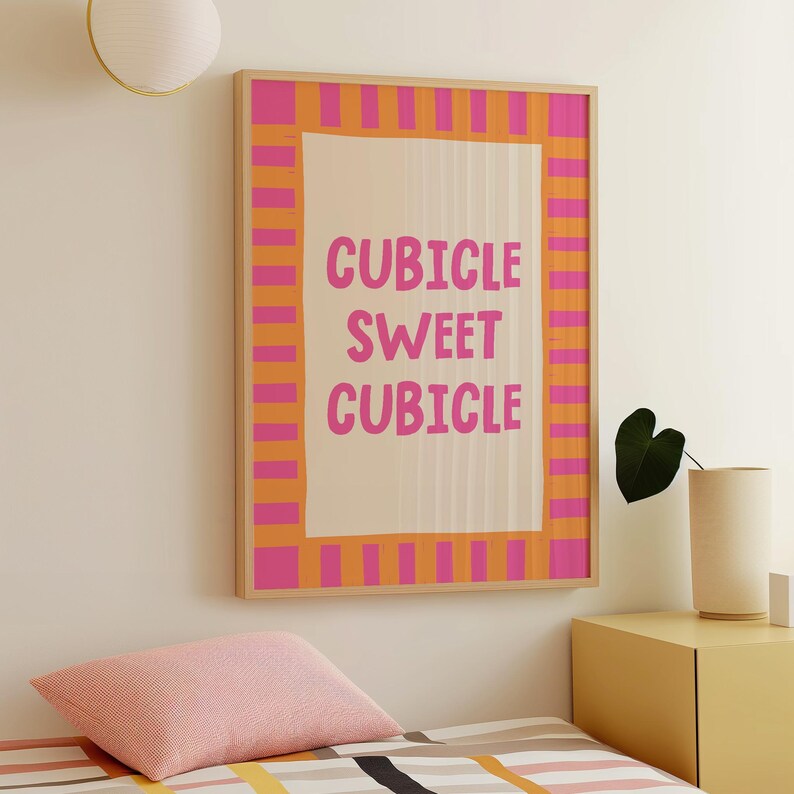Cubicle Sweet Cubicle Art Print, Funny Office Wall Art, Corporate ...
