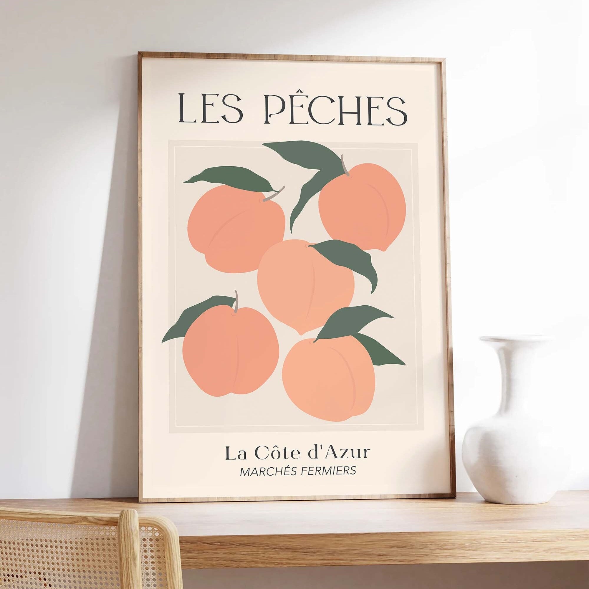 Peaches Print | Digital Art Download | Peach Fruit Market