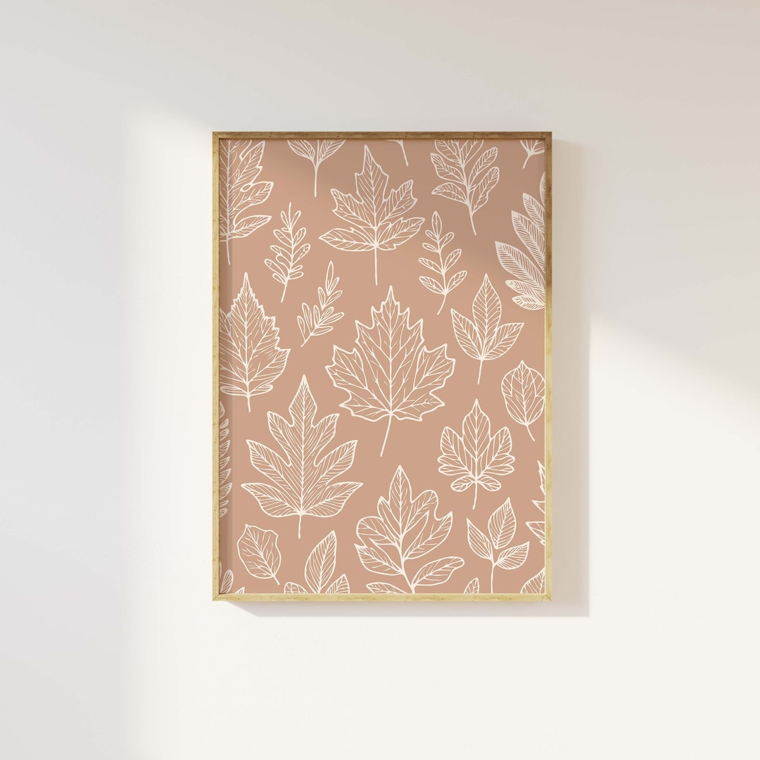 Fall Leaves Print, Digital Art Download, Thanksgiving Wall Art ...