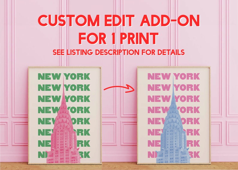 Custom Edit Request One Print Digital Art Download Custom Art Printable Personalized Wall Art April Lane Art Custom Print Change image 1
