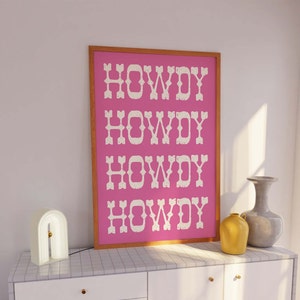 Howdy Print | Digital Art Download | Retro Cowgirl Wall Art | Country Western Art Print | Trendy Retro Cowboy Wall Art image 7