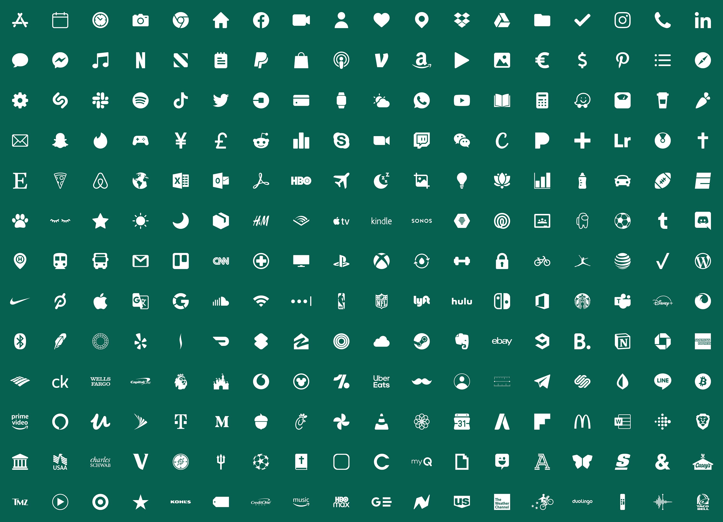 IOS Green App Icons 230 Dark Green Minimal iOS 14 Modern Etsy