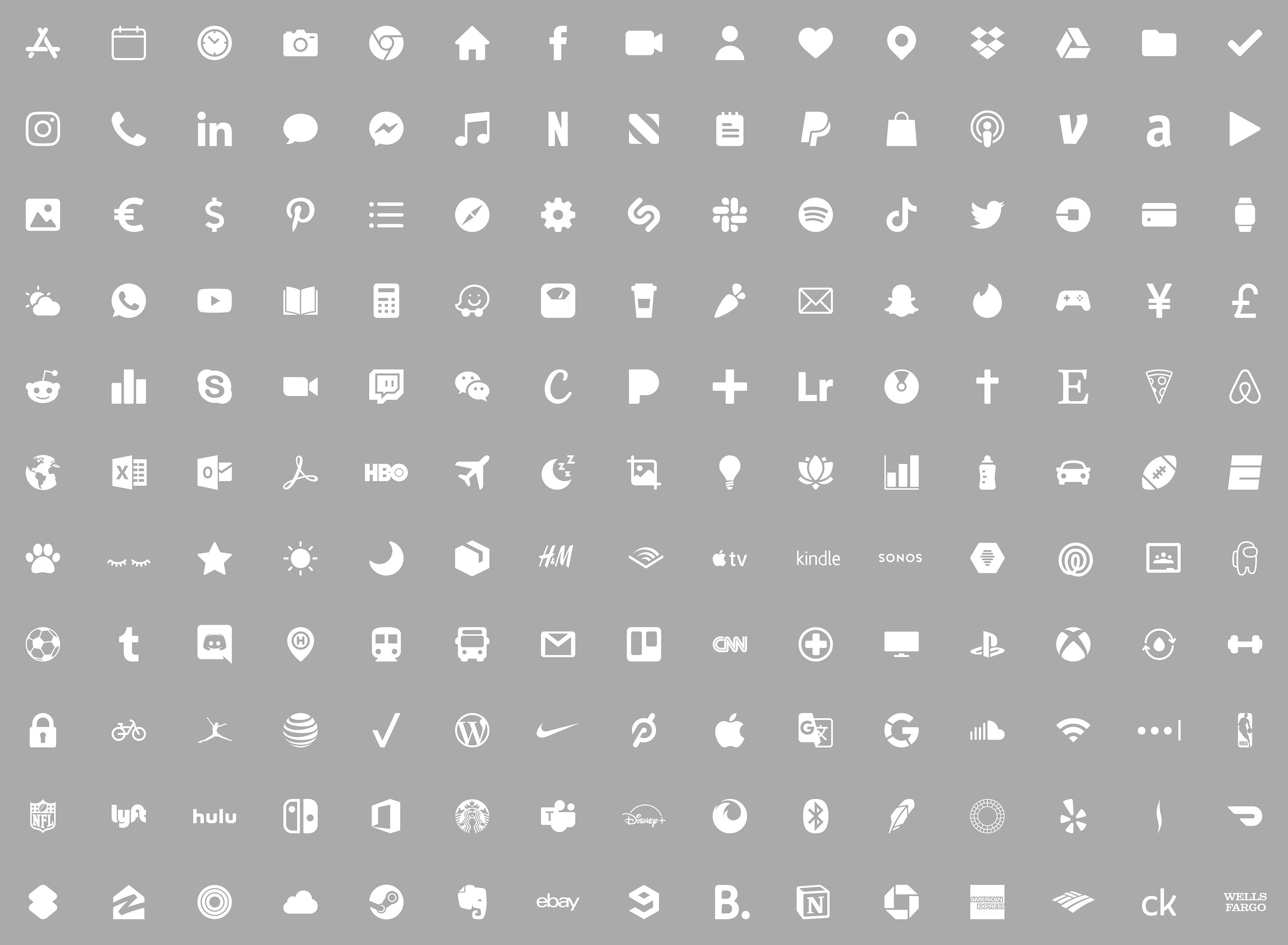 IOS Transparent White App Icons 165 Clear Background | Etsy