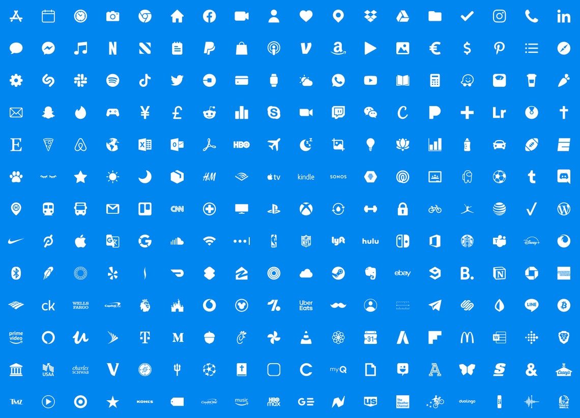 Ios Blue App Icons 230 Blue Minimal Ios 14 Modern Icon Pack Etsy