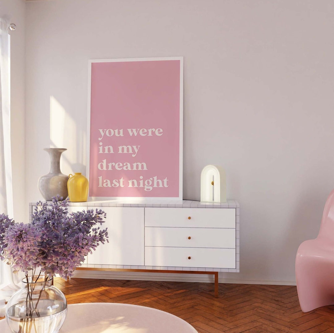 Dream Quote Print Digital Art Download Minimal Pink Typography ...