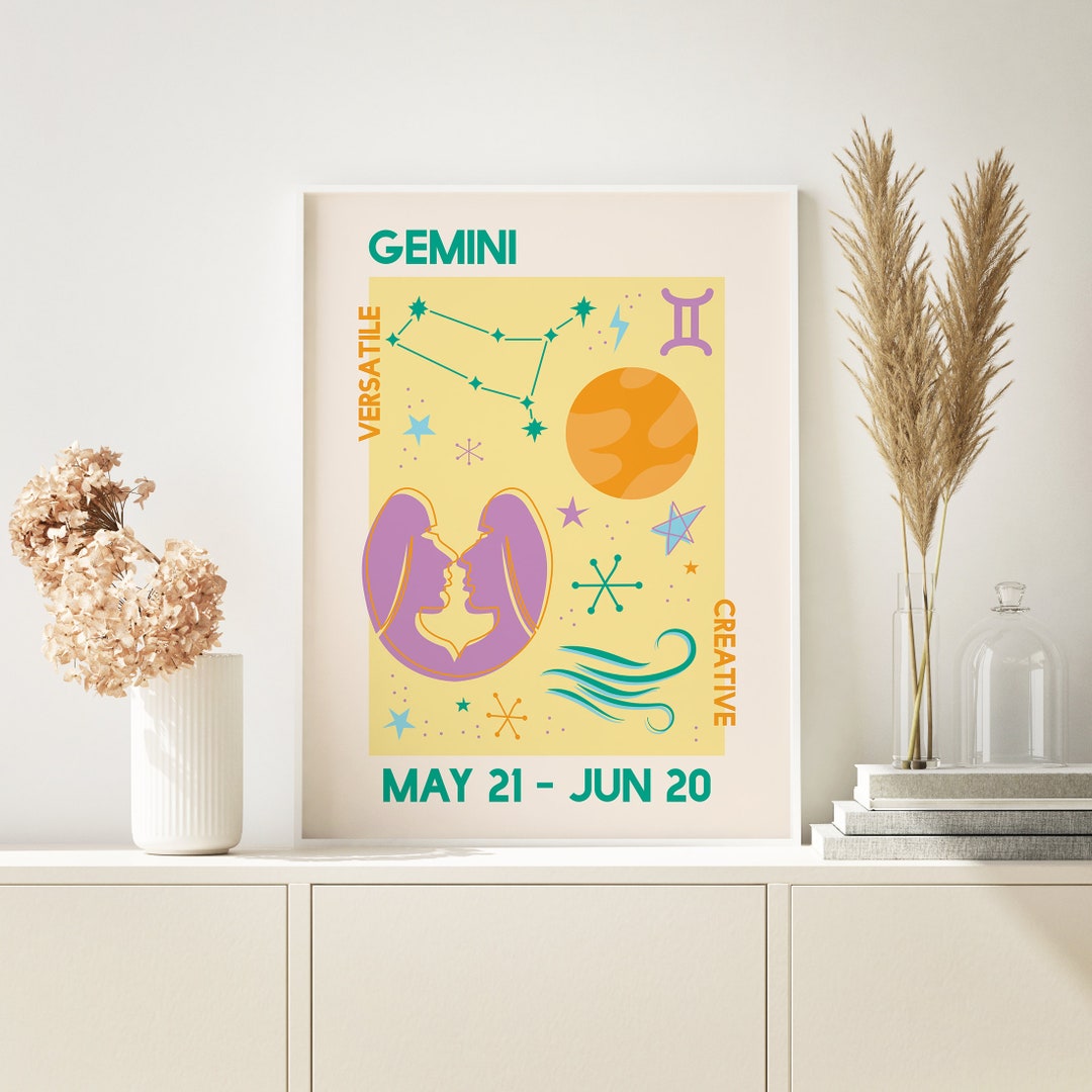 FOURTH サイン付き　2023ノートブック　geminiforth Gemini Zodiac Print | Digital Art Download | Trendy Astrology