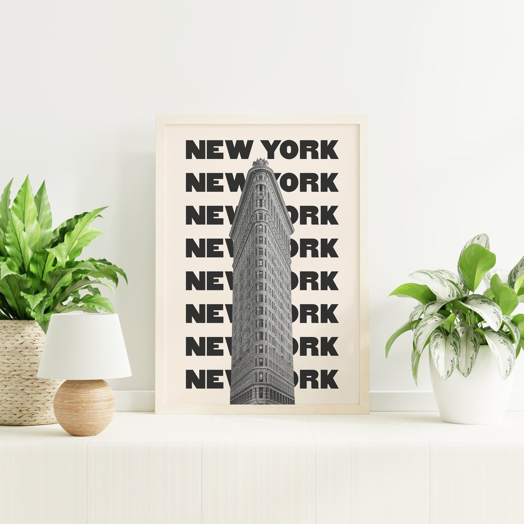 New York City Travel Print | Digital Art Download | Black and White ...