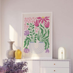 Abstract Floral Print | Digital Art Download | Cute Flower Wall Art ...