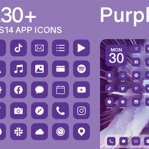 iOS Purple App Icons 230 Purple Minimal iOS 14 Modern Icon Pack image 1