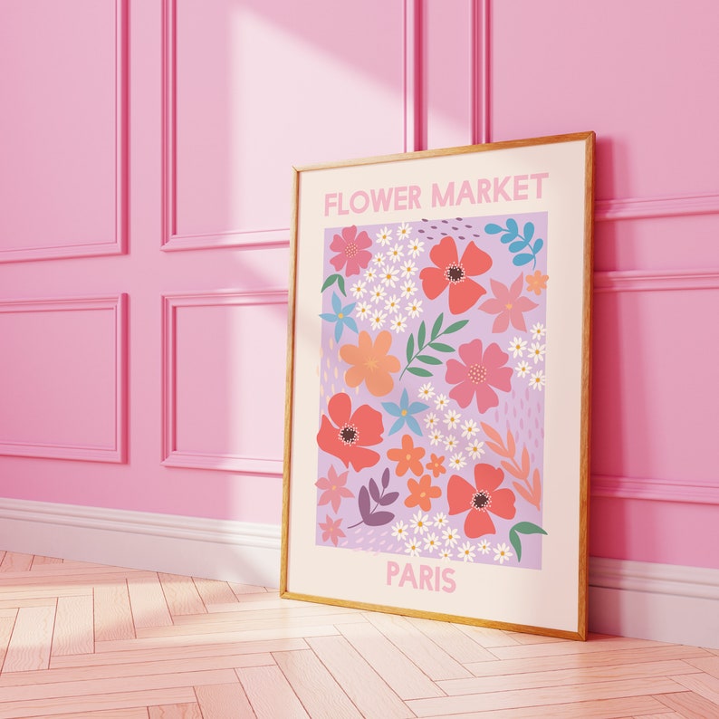 Pink Gallery Wall Set, Digital Art Download, 10 Printables, Boho Matisse Printable Art, Trendy Wall Art Set, Pink Gallery Wall image 8