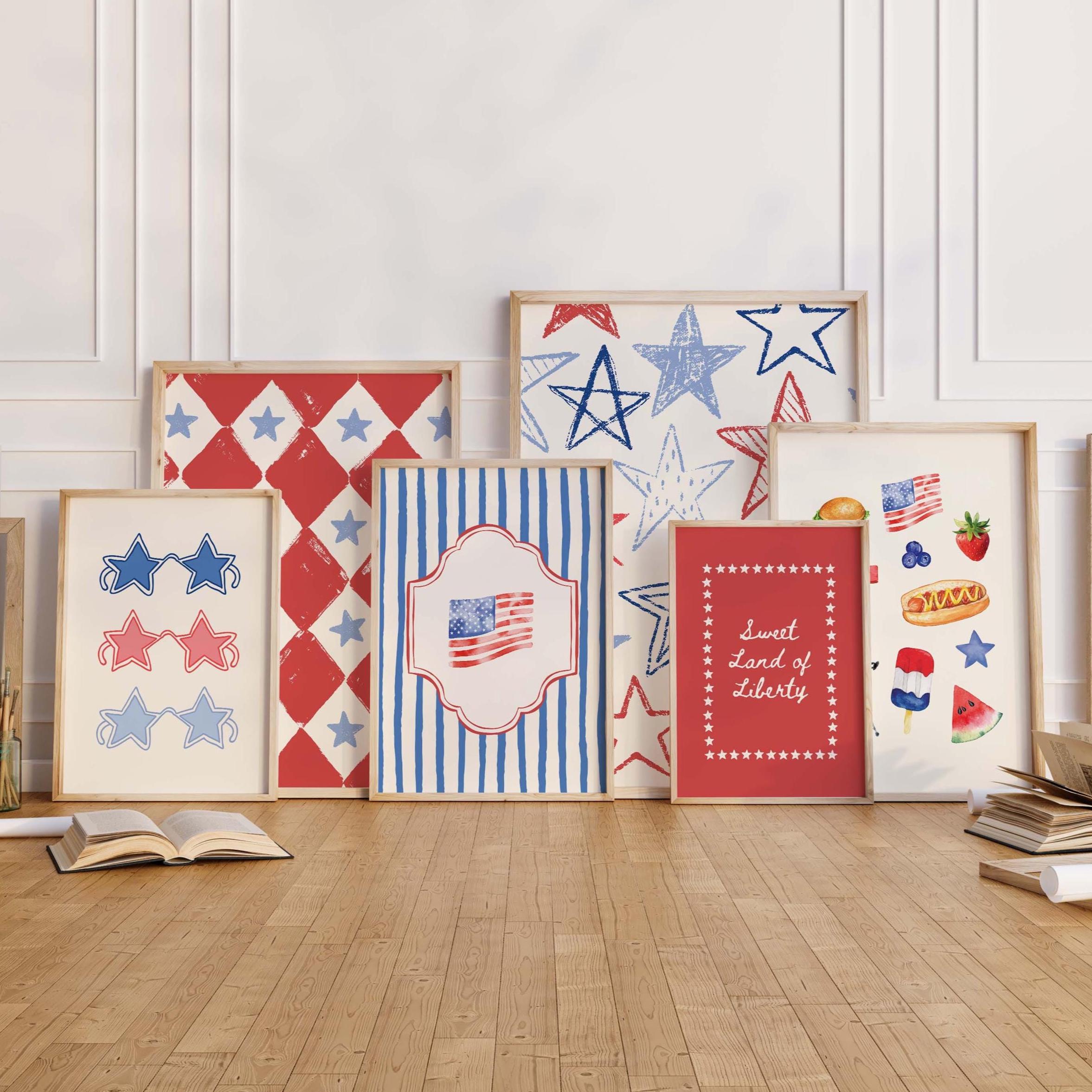 4th of July Wall Art Bundle, 25 Patriotic Prints, Americana Gallery ...