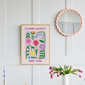 Set of 6 Pink Print Gallery Wall | Digital Art Download | Pink Green ...